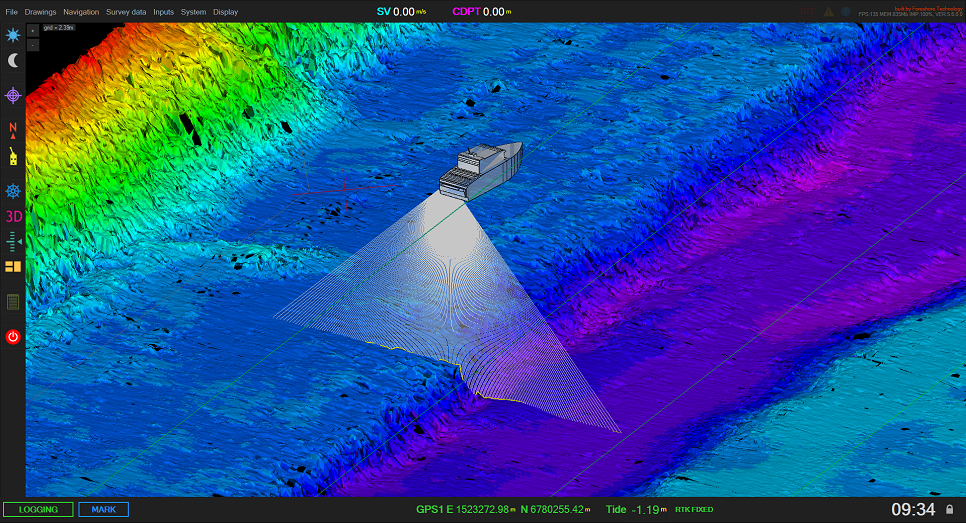 Multibeam survey 3D view